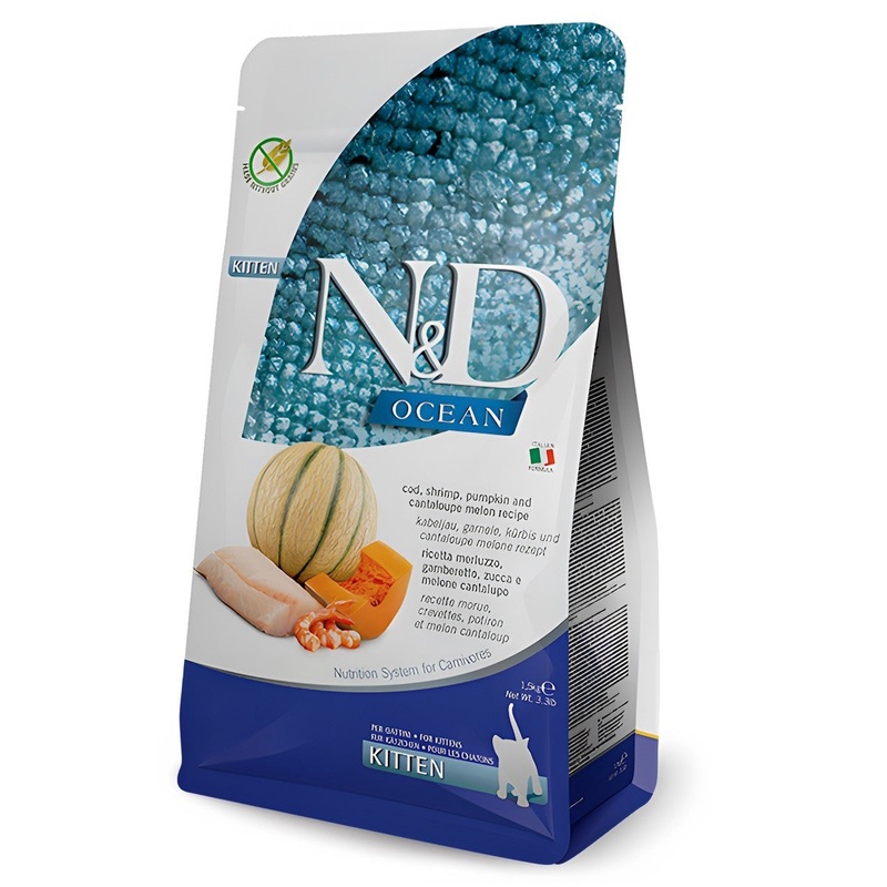 Farmina N&D Ocean Kitten Cat Food – Cod, Shrimp, Pumpkin & Cantaloupe Melon